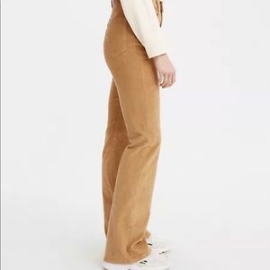 LEVI’S tan corduroy ribcage flare pants